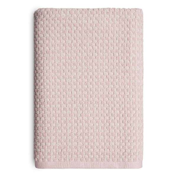 Honeybloom Plush Performance Pink Popcorn Cotton Bath Towel, 30x54