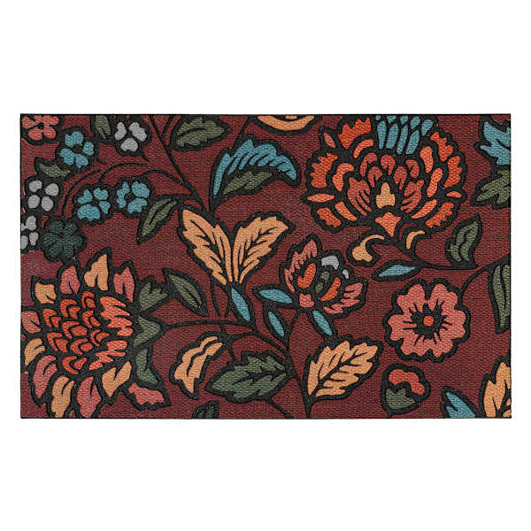 Prairie Jacobean Rubber Doormat, 18x30