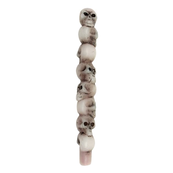 White Skulls Bleeding Taper Candle, 10"