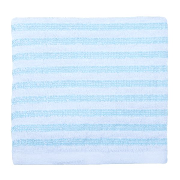 Essential Striped Turquoise Washcloth, 13"