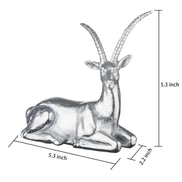 Found & Fable Silver Gazelle Figurine, 5"