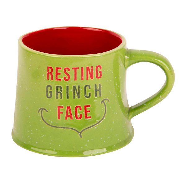Resting Grinch Face Mug, 17oz