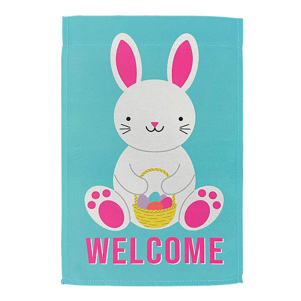 Bunny Brights Bunny with Easter Basket Welcome Yard Flag, 18"