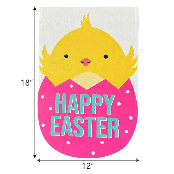 Bunny Brights Happy Easter Chick Yard Flag, 18"