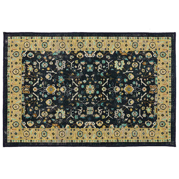 Ikarus Black Traditional Border Accent Rug, 30x45