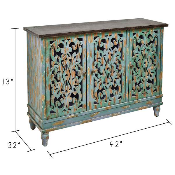 Found & Fable Northfield 3-Door Distressed Cabinet
