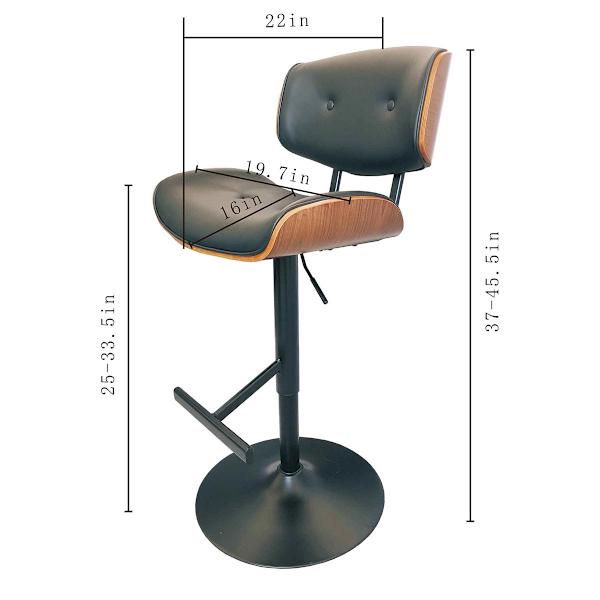 Crosby St. Leonardo Adjustable Faux Leather Barstool