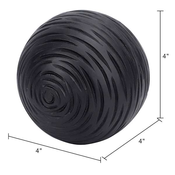 Found & Fable Black Decorative Orb, 4"