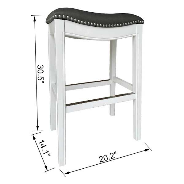 Providence Rylan Backless Barstool, White