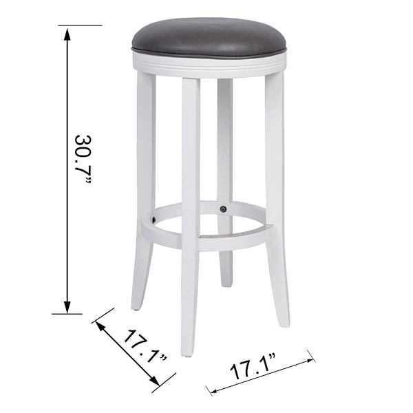 Providence Victoria Backless Barstool, White