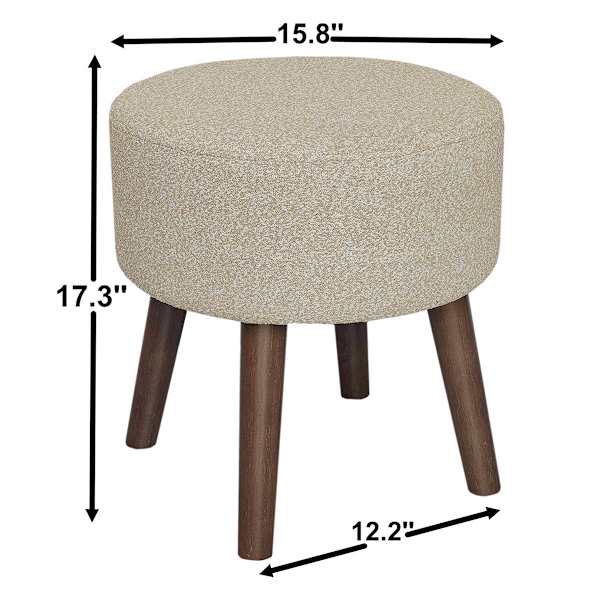 Emmy Stool with Dark Wooden Legs, Brown