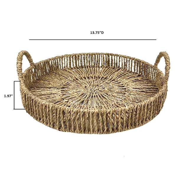 Natural Seagrass Round Serving Tray