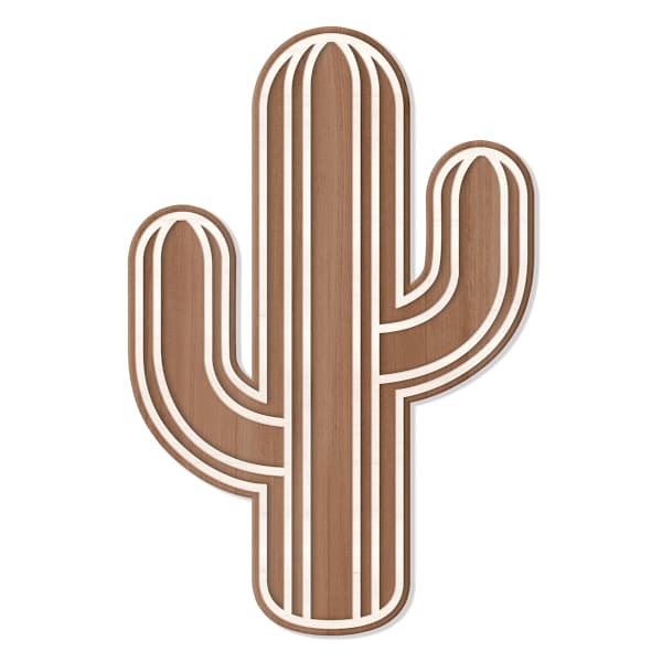 Wooden Cactus Wall Plaque, 12x18