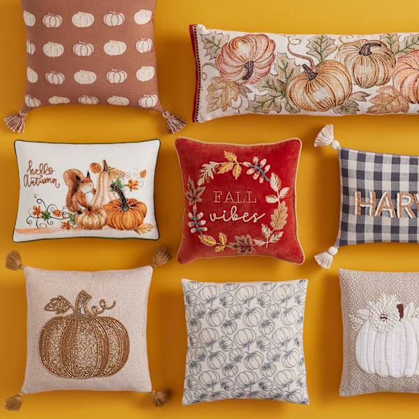 Hello Autumn Critter Throw Pillow 14x20
