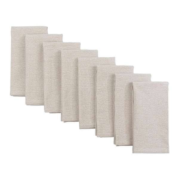 Set of 8 Neutral Cotton Napkins, 18"