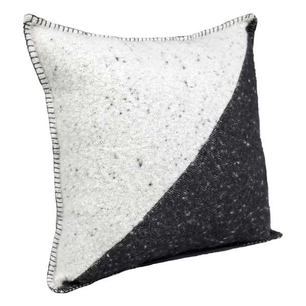 Ty Penningon Dark Grey & White Faux Wool Throw Pillow, 18"