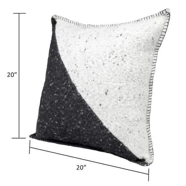 Ty Penningon Dark Grey & White Faux Wool Throw Pillow, 18"