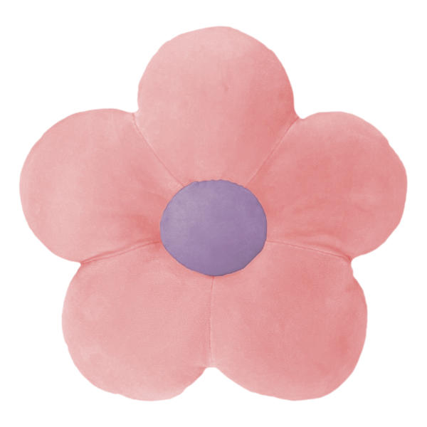 Tiny Dreamers Pink Floral Shaped Pillow, 4x14