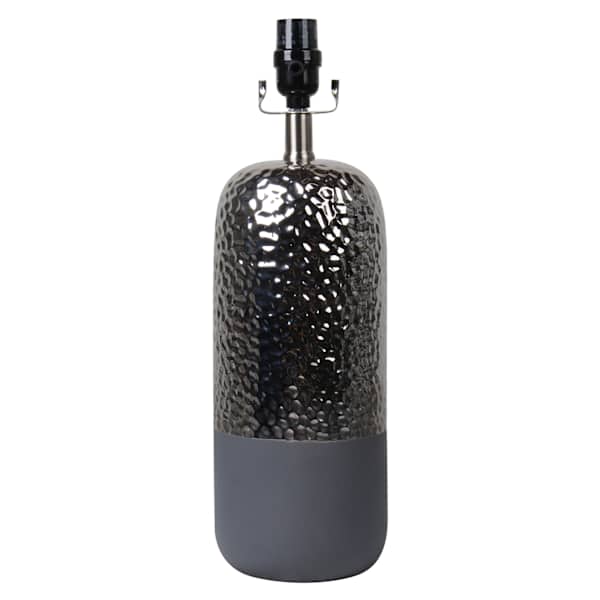 Found & Fable Silver Metallic Two-Toned Medium Table Lamp, 24"