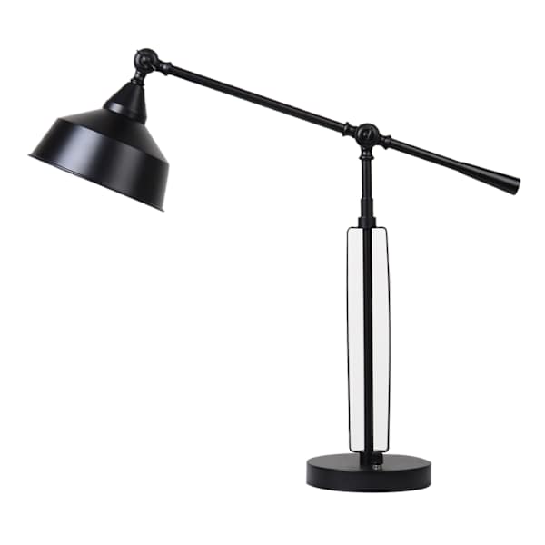 Black Metal Adjustable Desk Lamp With Usb 25In