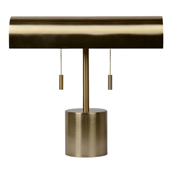Gold Metal Pull Switch Desk Lamp 13In