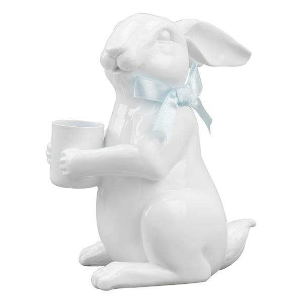 Providence White Ceramic Bunny Candle Holder, 4"