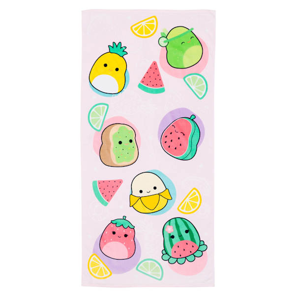 Squishmallows Juicy Fruit Kids Beach Towel, 28x58