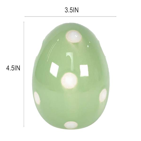 Homespun Easter Green Ceramic Egg, 5"