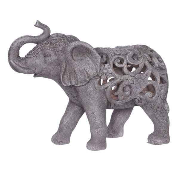 Found & Fable Lighted Elephant Outdoor Garden Statue