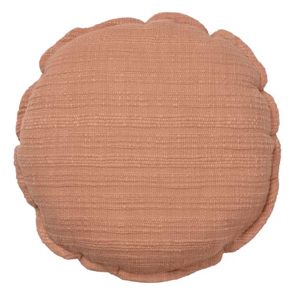 Honeybloom Pink Stripe Slub Round Pillow