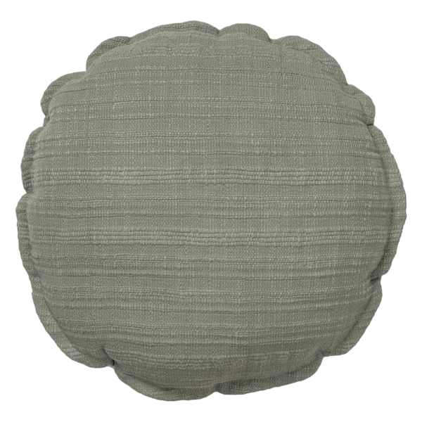 Honeybloom Green Striped Slub Round Throw Pillow, 16"