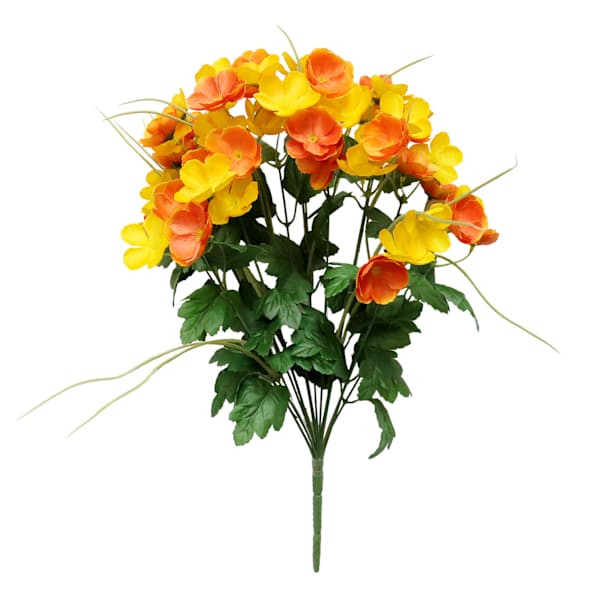 Orange & Yellow Poppy Bush, 22"