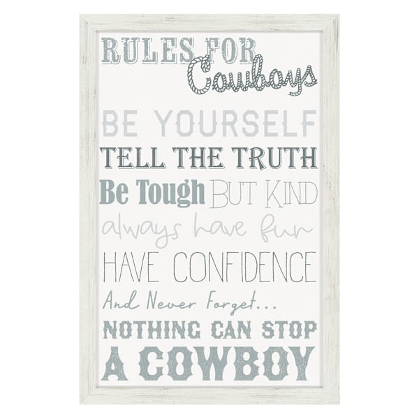 Cowboys Rules Wooden Wall Art, 12x18