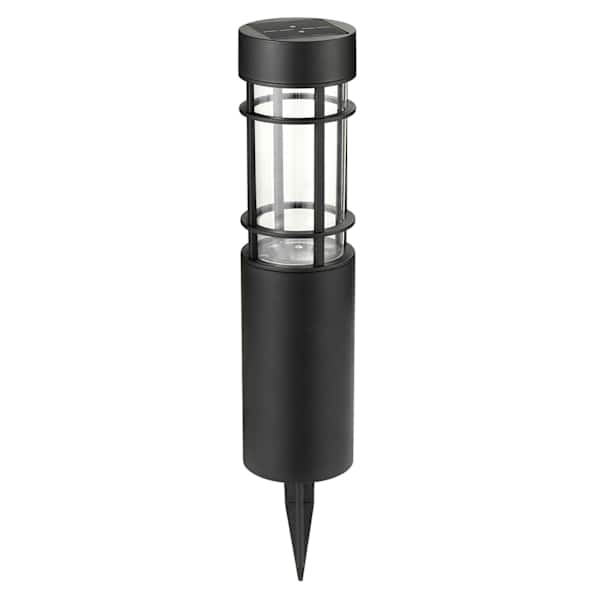 10-Lumen Solar Black Bollard Pathway Light