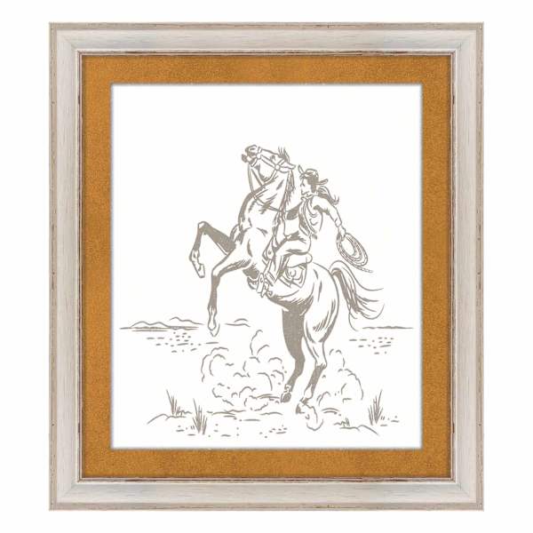 Cowgirl on Horse Framed Wall Art, 16x18