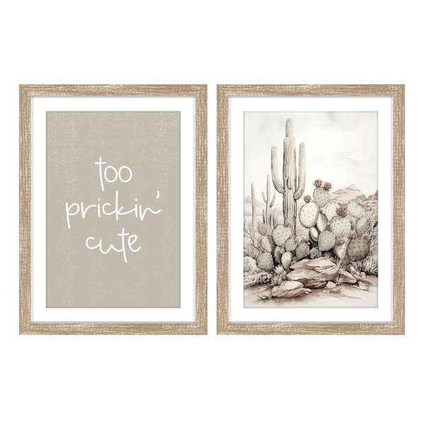 2-Pack Prickin' Cute Framed Wall Art, 12x16