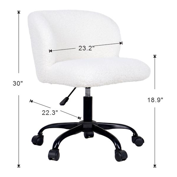 Found & Fable Aubrey Office Chair, White Sherpa