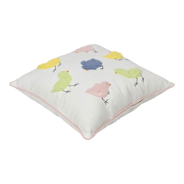 Homespun Easter Multicolor Chicks Throw Pillow, 18"