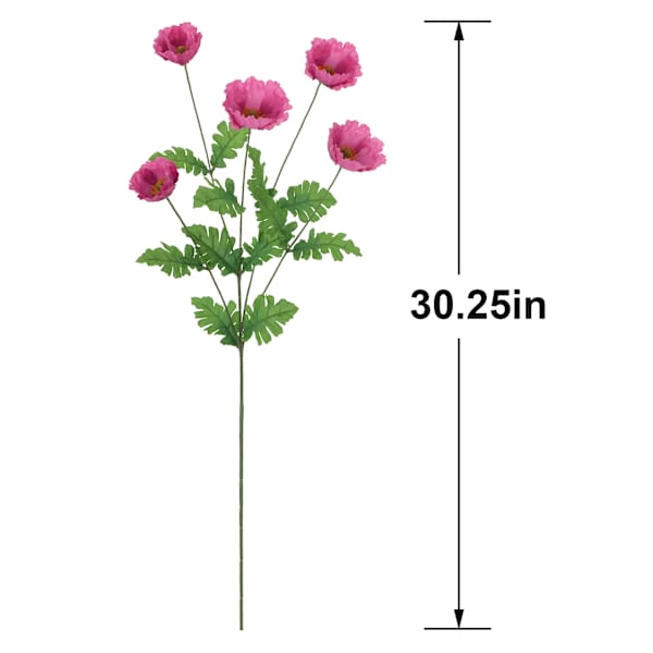 Red Poppy Stem, 30.25"
