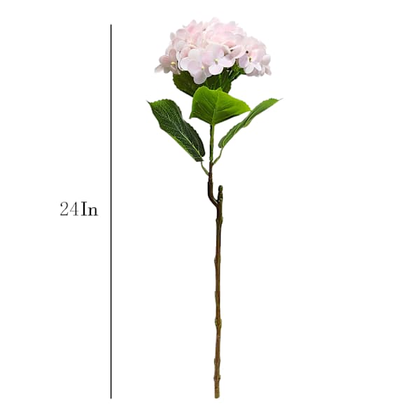 Pink Real Feel Fabric Hydrangea Stem, 24"