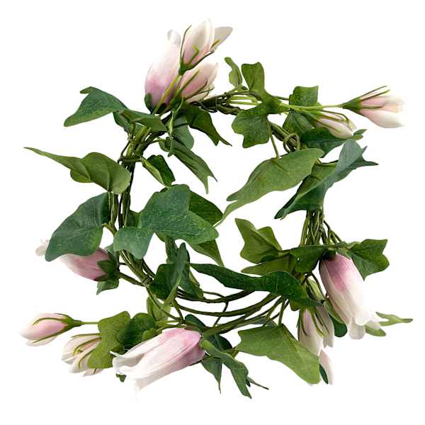 Pink Tulip & Leaves Coiled Garland, 60"