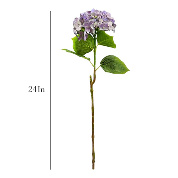 Purple Real Feel Fabric Hydrangea Stem, 24"