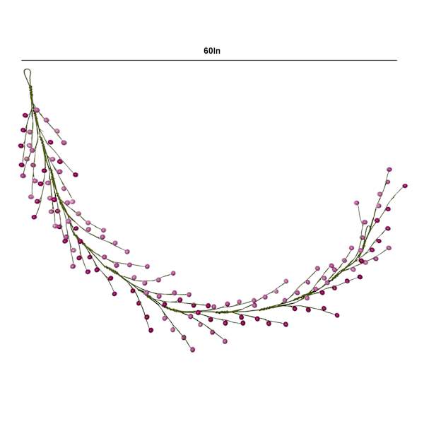 Pink Coiled Berries Garland, 60"