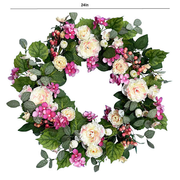 Peony & Wildflower Wreath, 24"
