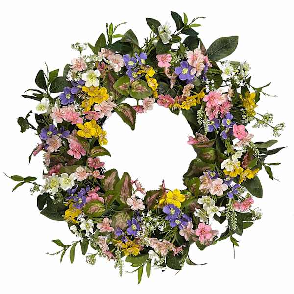 Colorful Wild Flower Wreath, 22"