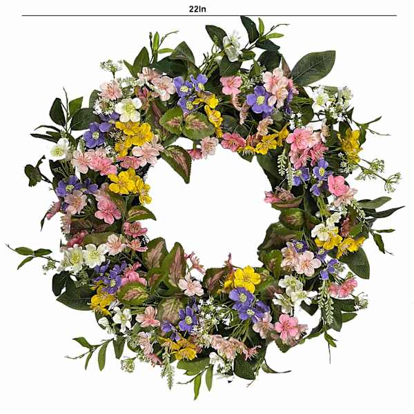 Colorful Wild Flower Wreath, 22"