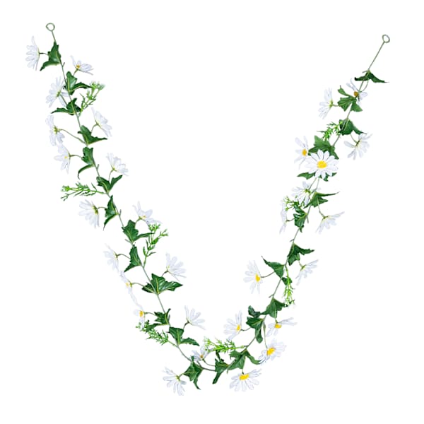White Mixed Daisy Garland, 72"