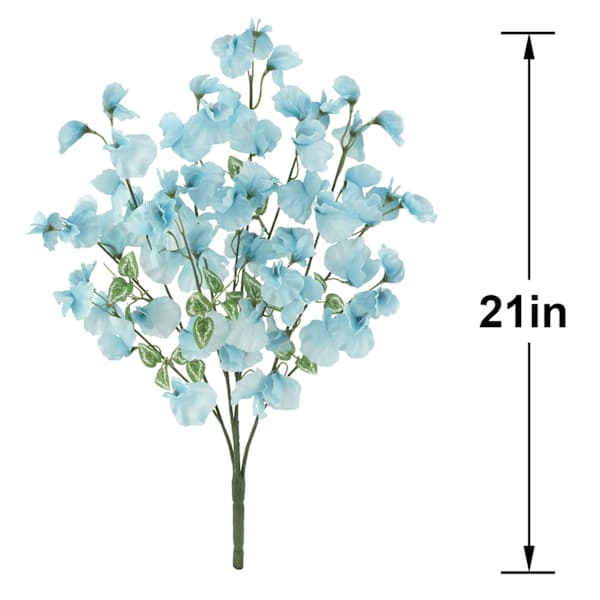 Blue Sweet Pea Floral Bush, 21"