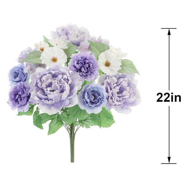 14-Head Peony, Ranunculus & Cosmos Mixed Bush, 22"