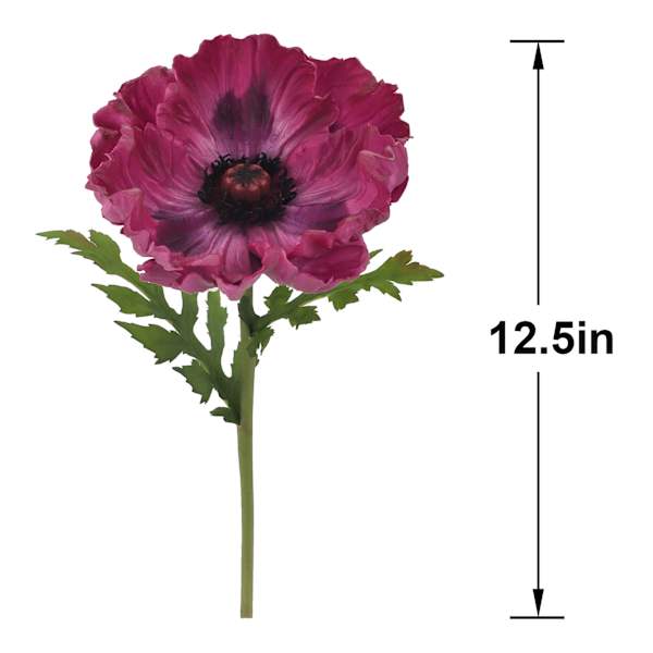Willow Crossley Purple Soft Touch Poppy Floral Pick, 12.5"